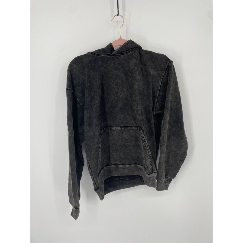 Mnml Oversized Hoodie Mens Medium Vintage Black Acid Wash Heavyweight Cotton NWT